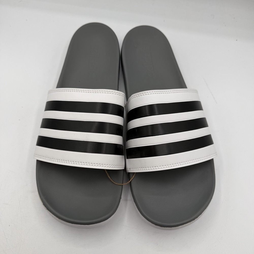 Adidas Adilette Comfort Slide Mens 14 Womens 15 White Grey Beach Sandals GZ5895 - Picture 4 of 8